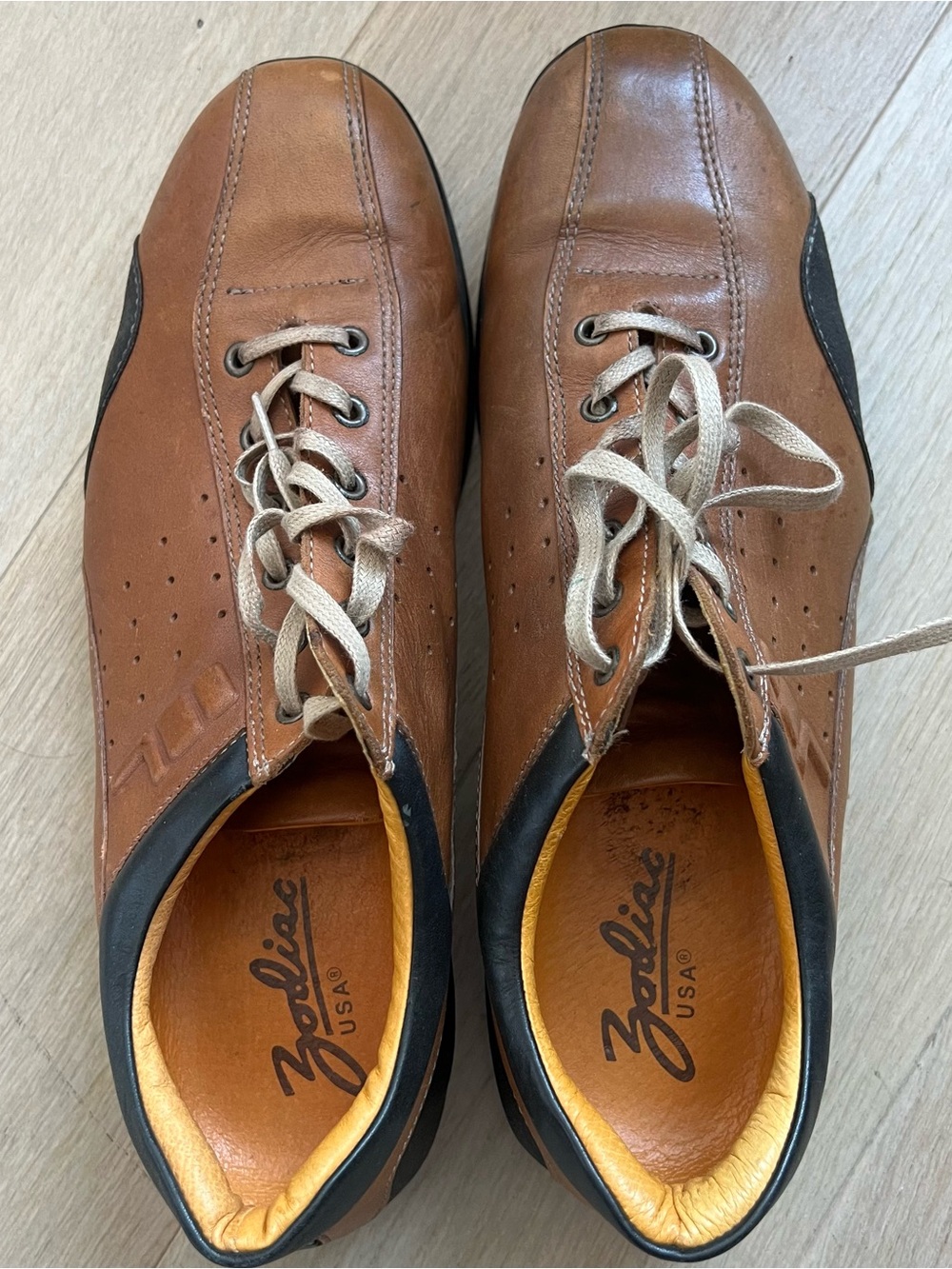 Zodiac Brown and Black Leather Men's Casual Lace-Up Sneakers